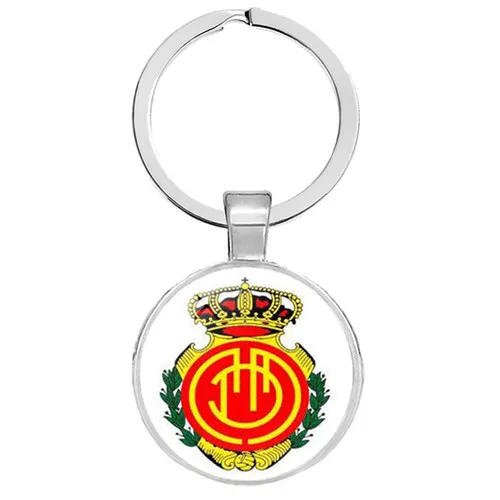 NO.26 Football Club Keychain Jewelry with Glass Cabochon Football Team Logo Socceer Club Charm Wrap Leather Braided Keyrings - Цвет: NO.26