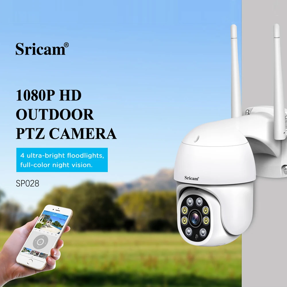Sricam 1080P Kabellos 2MP CMOS Wi-Fi Babyphone Sicherheit CCTV WTRE 128G H.264 