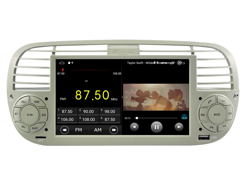 Discount 22% discount OTOJETA Car GPS Android 9.1 Multimedia Player for FIAT 500 Navigation bluetooth Device head unit radio silver panel 11