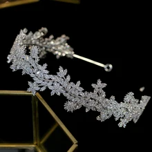 ASNORA уникальный дизайн тиара Новые Свадебные украшения кристалл тиара аксессуары для волос для свадьбы диадема из циркония свадебная корона