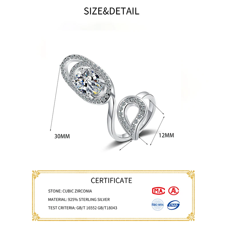 PONYKISS 빈티지  지르콘 네일 링 14K 골드 오프닝 링 여성용 우아한 매력 파인 세련된 보석 드롭 배송