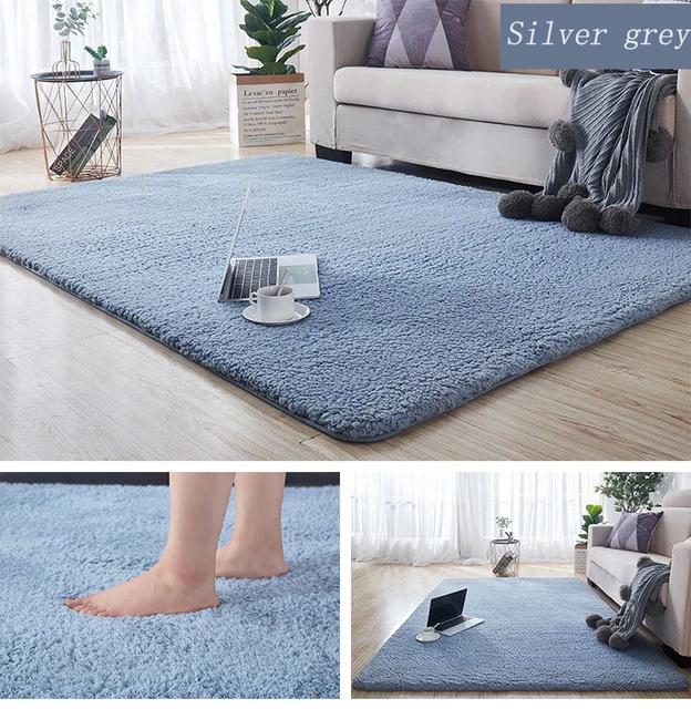 Fluffy Floor Mat Fluffy Faux Fur Area Rug Decorative Gradient Floor Mat For  Bedroom Living Room Dining Room (light Grey, 80120cm)