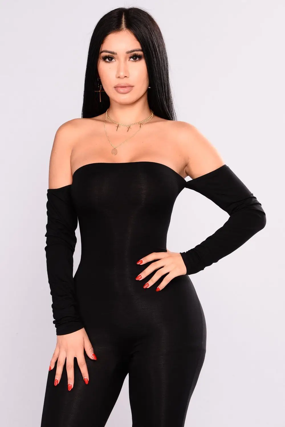 

Sexy Women Jumpsuit Solid Color Long Sleeve Off Shoulder Slash neck Bodycon Slim Spring Autumn Evening Party Club Jumpsuit