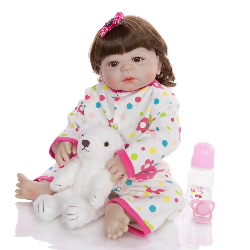 NPK кукла 55 см все силиконовые тела Reborn baby girl реалистичные куклы DIY Вьющиеся Волосы новорожденная принцесса Малыш игрушка Bonecas