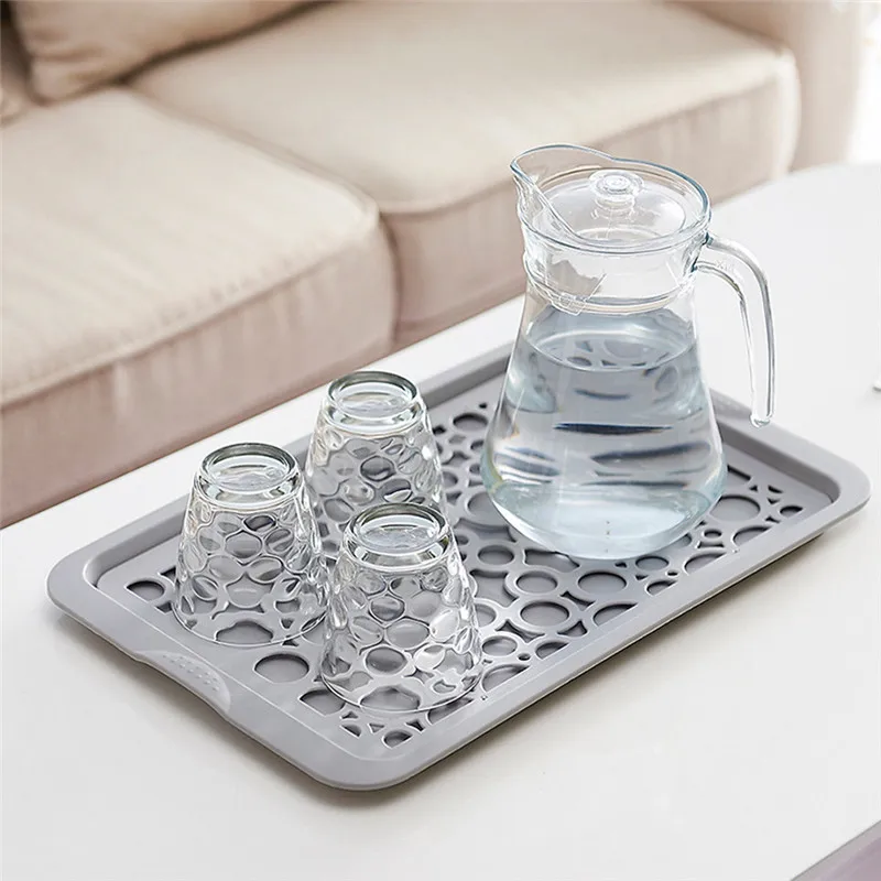 

Double Layer Dish Tray Drainer Vegetable Fruit Drying Rack Washing Holder Storage Kitchen Tea Cup Tray Fruit Storage Plate