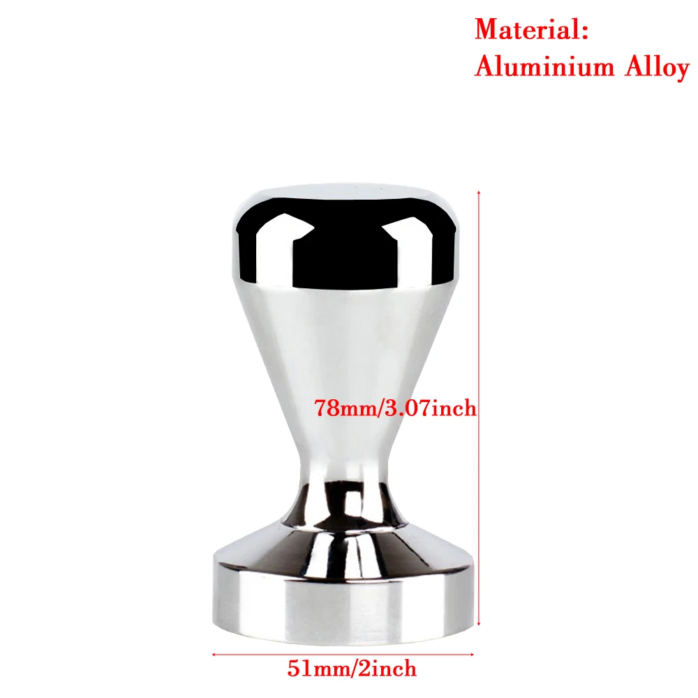 Aluminium 51mm2inch Кофе Темпер 51 мм, Темпер для кофе, экспрессо, трамбовка для эспрессо 51 мм алюминиевый сплав кофейный коврик из нержавеющей стали вытягивание кофе цветок чашка - Цвет: Aluminium 51mm2inch