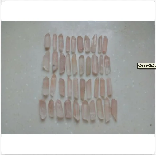 40 шт. натуральный розовый Lemurian Seed кварцевый кристалл точечный образец 60-50 г