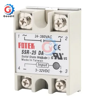 

5PCS/Lot Solid State Module Solid State Relay Shield SSR-25DA 25A 3-32V DC to 24-380V AC SSR-25 Power Supply Relay Module Board