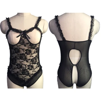 

2020 Hot Sale Newest Plus Size 5 XL Open Bra Open Crotch Women Lace Sexy Lingerie Hot Transparent Babydoll Dress Erotic Costumes