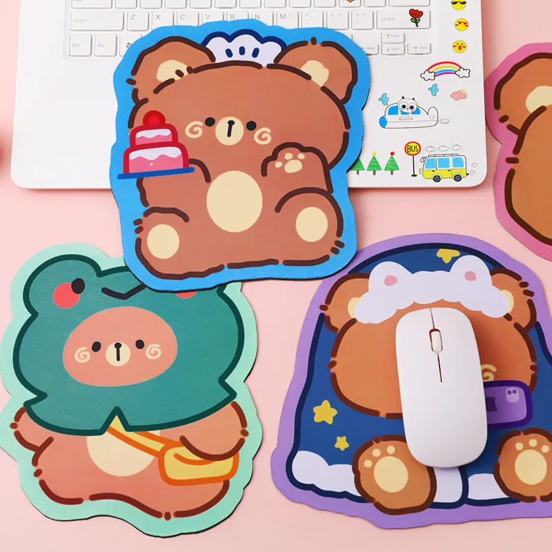 DATA FROG Kawaii Cute Bear Mouse Pad Cute Ins Girl Heart Student Computer Small Mouse Non-slip Pad Desktop Keyboard