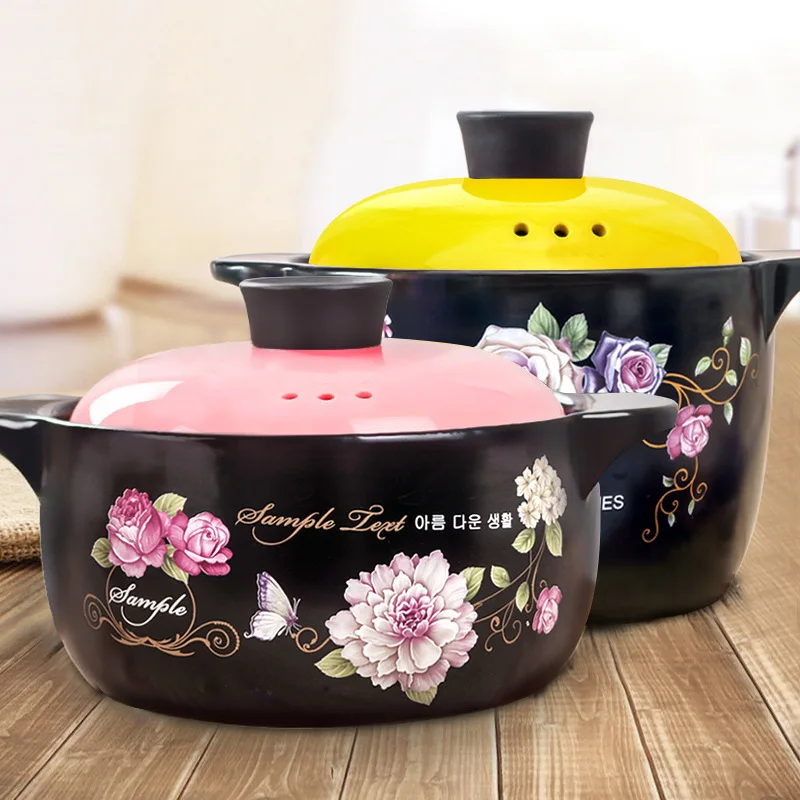 

Ceramic Clay Earthenware Pot Stewing Pot Household Fuel Gas Medium-small No. Cooker Boil Medicine Open Fire High-temperature Res
