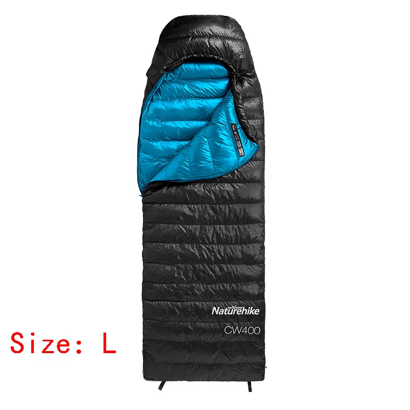 Black-L Naturehike CW400 конверт Тип белый гусиный пух спальный мешок зимние теплые спальные мешки NH18C400-D - Цвет: Black-L