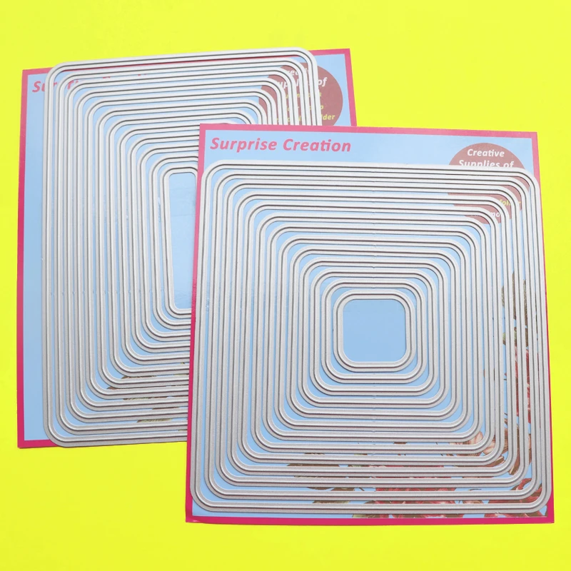 2 Set Cutting dies Round Corner Rectangle & Square Cardmaking