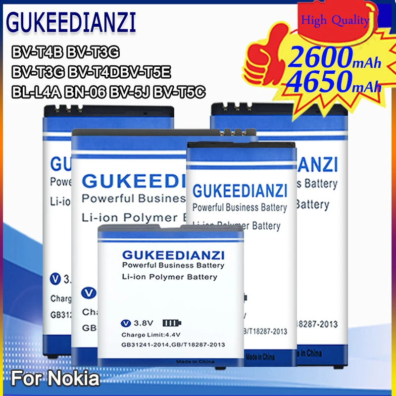 Аккумулятор для Nokia Lumia BV-T5E BL-L4A BN-06 BV-5J BV-T5C BV-T4B BV-T3G 950 430 435 532 940 640 XL Batteria | Мобильные