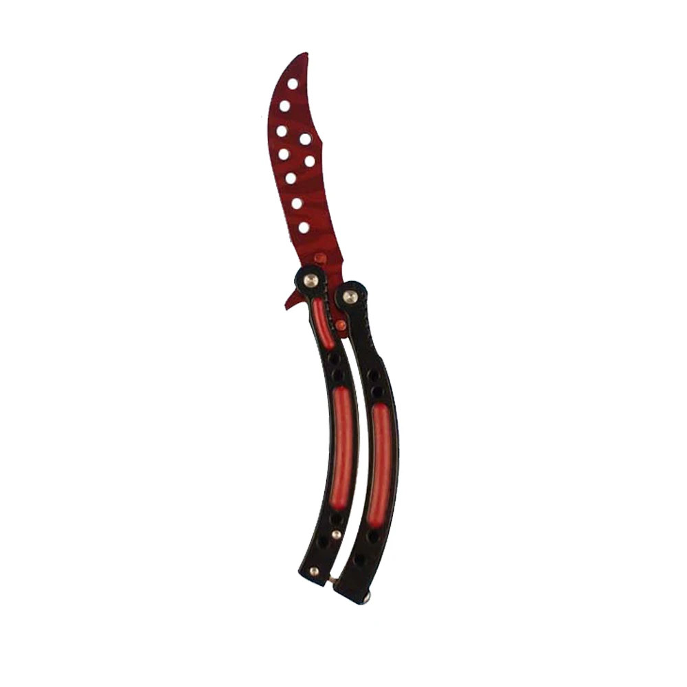 O CS GO бабочка в ноже Karambit складной нож тренировочный нож подарок balisong Практичный Нож не заточенный металл - Цвет: O