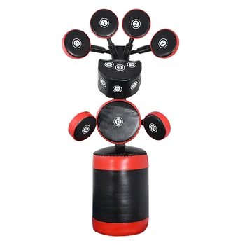 

GBQ612 Vertical Standing Boxing Target Multi-Point Punching Bag Fitness Decompression Steel Pipe + Sponge Kick Boxing Equipment