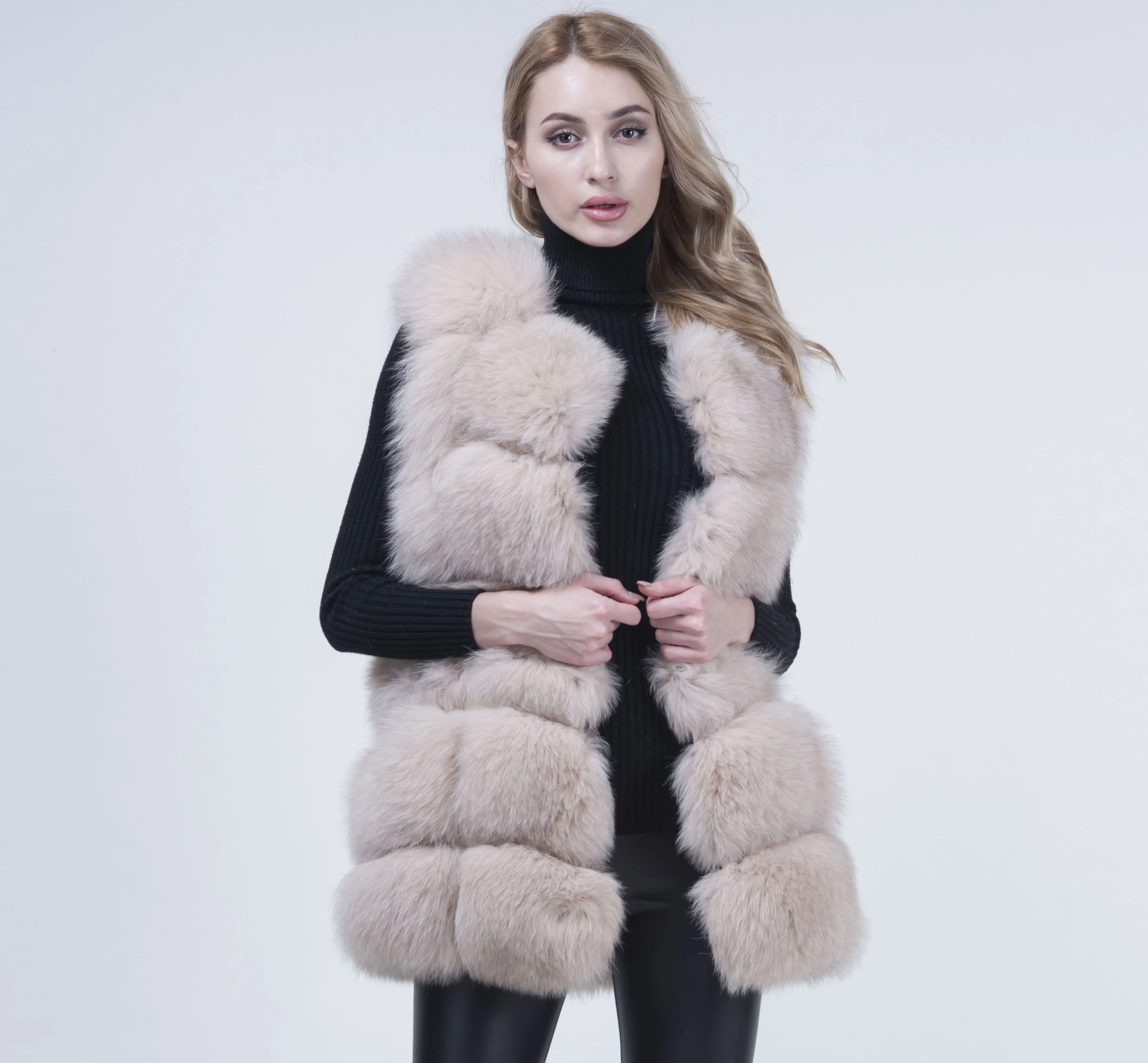 JANEFUR Women Sleeveless Jacket Real 