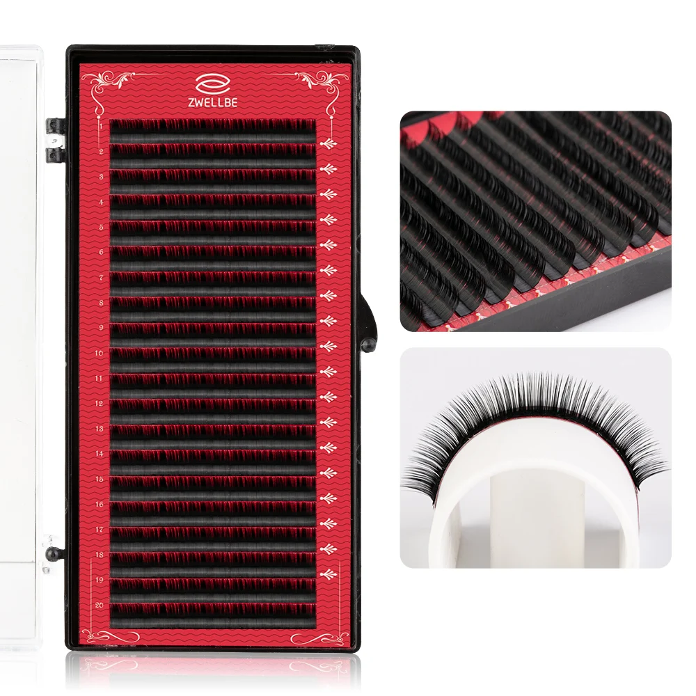 

zwellbe 20Rows Faux Mink Individual Eyelash Lashes Maquiagem Cilios for Professionals Soft Mink JBCD 8-15mm Eyelash Extension