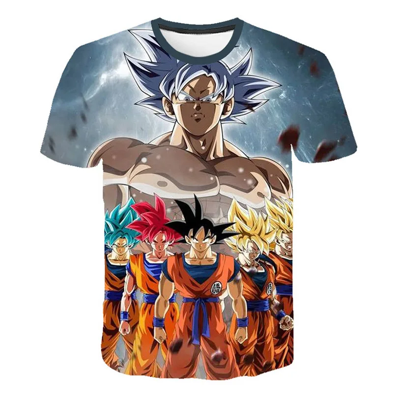 Супер Saiyan 3D футболка аниме Dragon Ball Z Goku летние модные футболки для мужчин/мальчиков