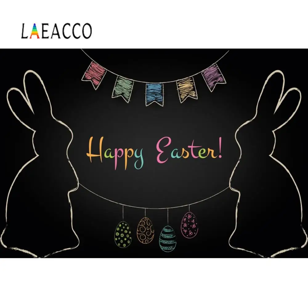 Laeacco Happy Easter Rabbit Blackboard Baby Shower фотофоны на заказ для студийного декора - Цвет: NBK32439