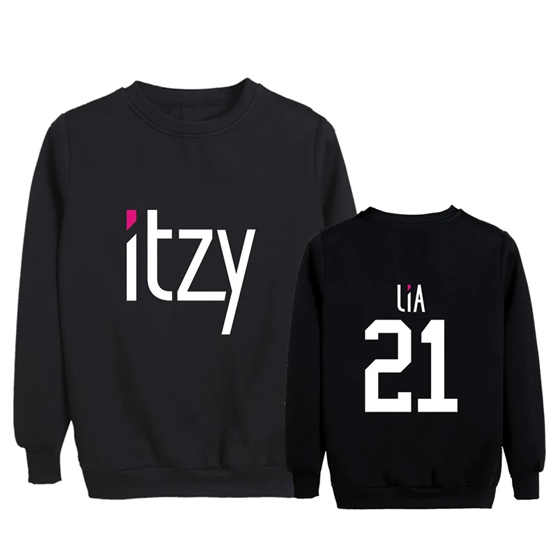 Kpop ITZY YUNA RYUJIN CHAERYEONG LIA YEJI толстовки с круглым вырезом Топы с длинными рукавами пуловеры толстовка PT1071