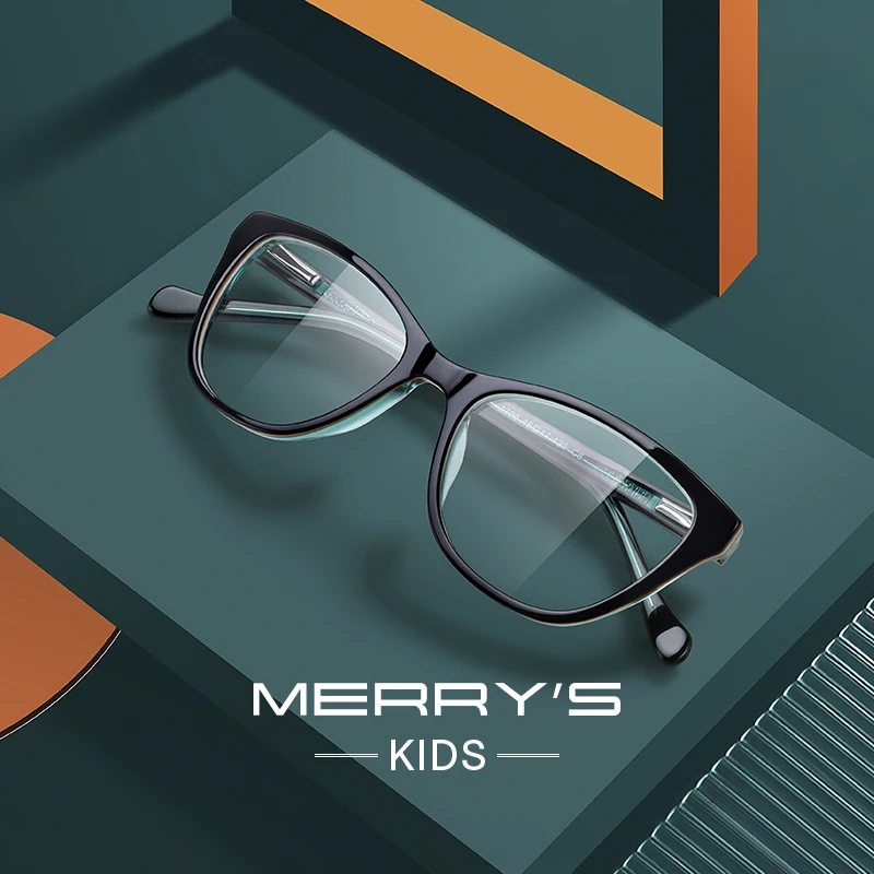 

MERRYS DESIGN Kids Anti Blue Ray Light Blocking Glasses For Girls Computer Glasses Cat Eye Acetate Glasses Frames S7790FLG