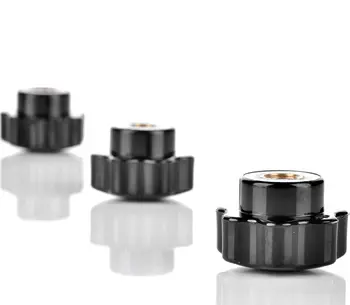 

4Pcs M4 M5 M6 M8 Plum Bakelite Hand Tighten Nuts Handle Star Mechanical Black Thumb Nut