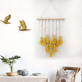 

Boho Macrame Woven Wall Hanging Tapestry Chic Bohemian Room Geometric Art Decor Beautiful Apartment Living Dorm Room Decoration