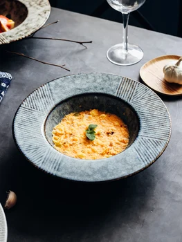 

European Originality Personality Ceramics Western-style Food Have Dish Italy Noodles Disc Flying Saucer Disc Restaurant Use