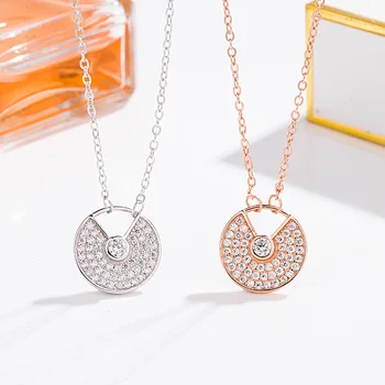 

Simple Style Round Clavicle Chain 925 Sterling Silver Rose Gold Color Elegant Necklace For Women Party Wedding Jewelry Gifts