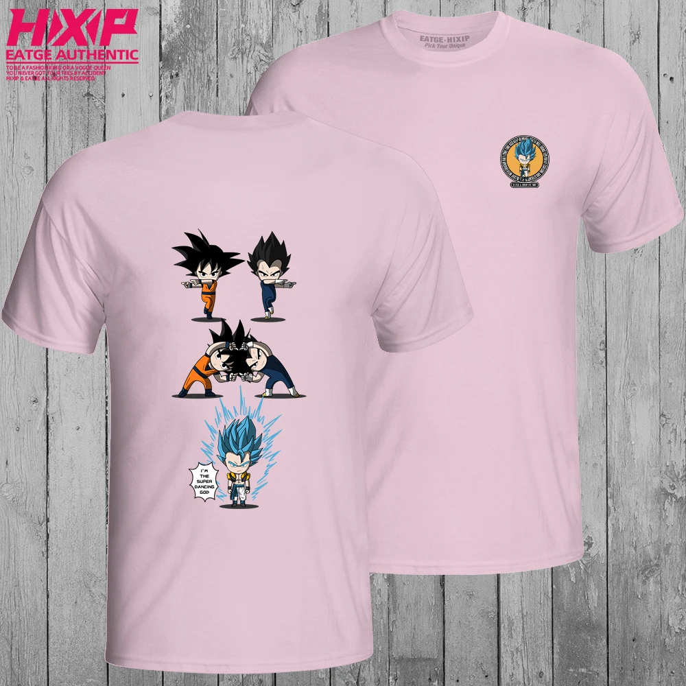 Dragon Ball Супер Gogeta футболка креативная футболка аниме HIXIP дизайн футболка с двусторонним принтом Мужская и женская хлопковая футболка - Цвет: Pink