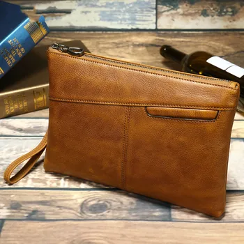 

Fashion Men Clutch Business Leather Envelope Clutch bags Large Wrist bags