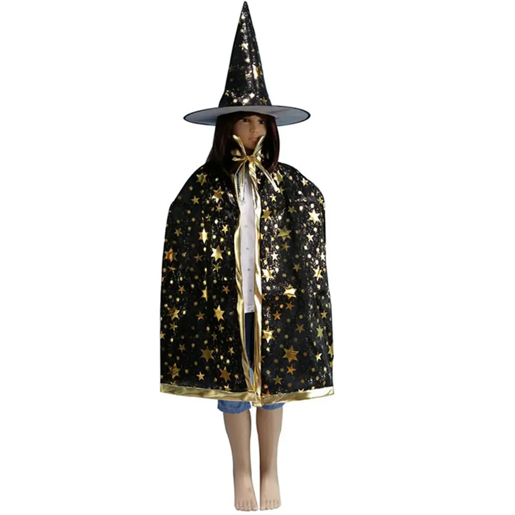 

Halloween Cloaks Cosplay Dress Up Set Child Adult Masquerade Satin Cloth Cloaks Five Star Cloak