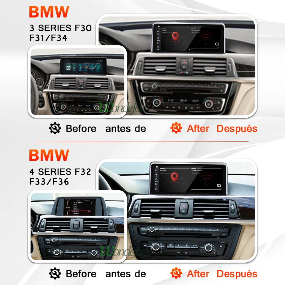 Top 10.25" IPS 4G 64G Android 9.0/7.1 Radio for BMW 3 series F30 F31 F3 4 Series F32 F33 F36 CCC CIC NBT GLONASS GPS no DVD Player 1