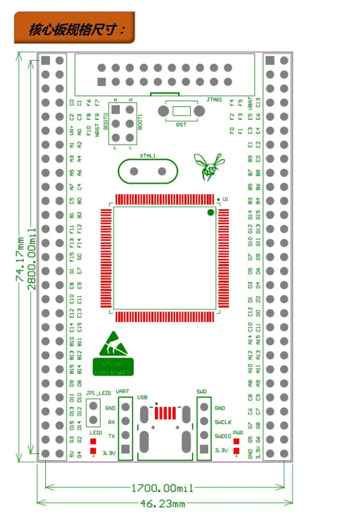 STM32F407 основная плата минимальная система STM32F407ZGT6 макетная плата