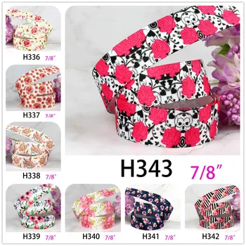 

20-50 Yards 7/8'' 22mm Floral Printed Grosgrain Ribbon DIY Headdress Clothes Bag Accessorieswedding Gift Packaging Material