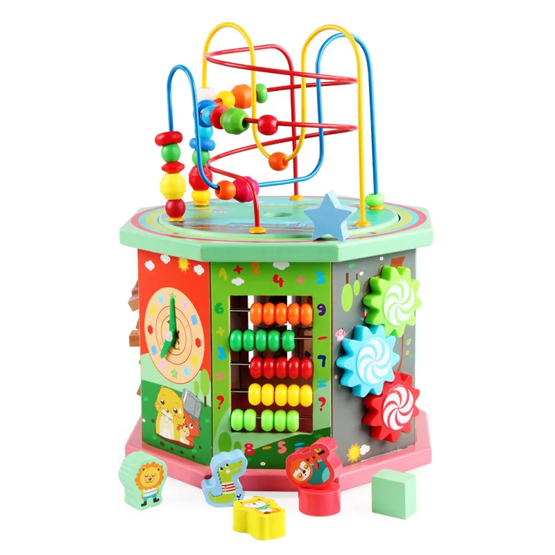 

Building Blocks Bead-stringing Toy Treasure Chest Children'S Educational Toy Baby Girls Infant Large Size Beaded Bracelet 1-3 a