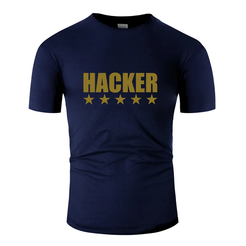 Men-Navy Blue Персонализированная комическая хакерская футболка для мужчин и женщин нормальная одноцветная Мужская футболка с коротким рукавом Европейский размер S-5xl - Цвет: Men-Navy Blue