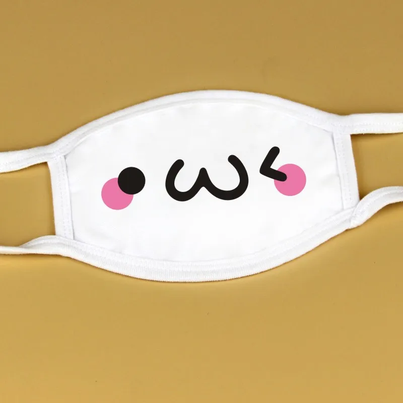 Корейская Милая Белая противопылевая маска Kawaii хлопковая маска для губ Милая унисекс мультяшная маска для лица с гриппом - Цвет: 24