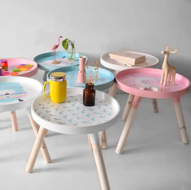 

Union Nordic Living Room Small Tea Table Coffee Round Table Mini Bedside Table Simple Bedroom Solid Wood Corner Table