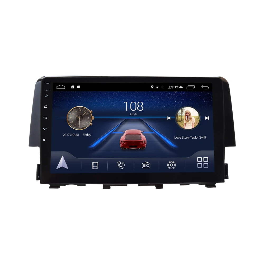 4G Lte Android 9,0 gps Мультимедийная навигационная система для Honda Civic- лет автомобильный dvd-плеер Подушка монитор подголовник радио