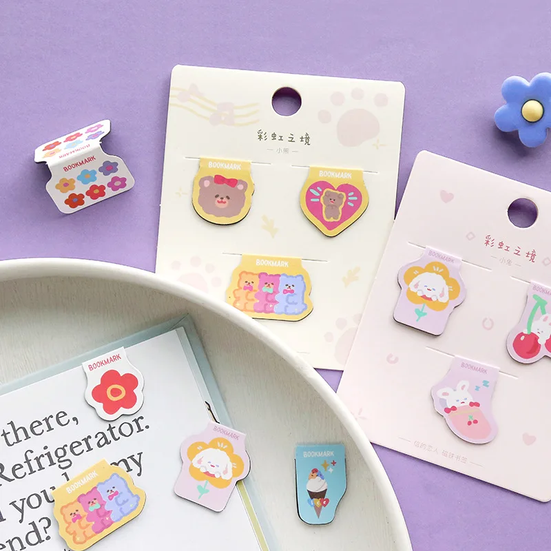 

LoveFrom 3 pcs/lot Cute Book Marks Lovely Cartoon Animal Book Marks Kawaii Colorful Irregular Geometry Stationery School Supply