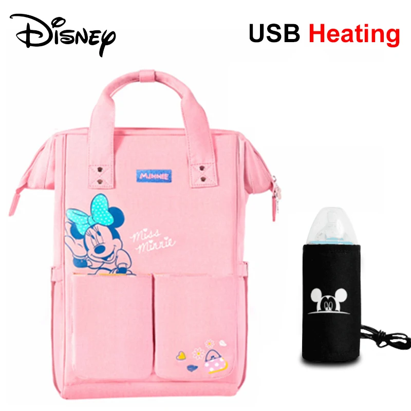 Сумка для подгузников disney, рюкзак, USB бутылочка, изоляционные сумки, Минни, Микки, большая емкость, для путешествий, Оксфорд, для кормления ребенка, Мумия, сумочка - Цвет: 22