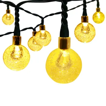 

ICOCO Solar String Lights Outdoor Global Lights 30 LED Bubbles Crystal Ball Fairy Decoration Christmas Party Home Lawn