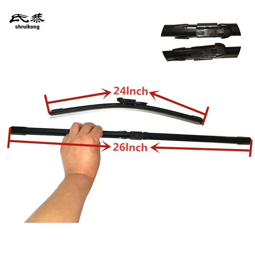 Adesivi Styling Auto Tergicristallo Lame Per 2006-2016 Volkswagen Crafter 26 "+ 24" In Forma Di Pizzico Tab Tipo Wiper Arms Solo