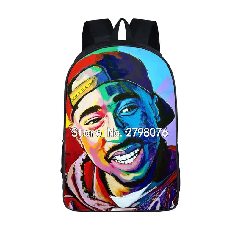 Легендарный рэпер известный большой рюкзак 2PAC Eazy E Tupac для мальчиков и девочек