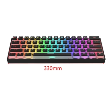 

Type-C RGB LED Backlit Wired Mini Mechanical Keyboard 61 Keys Gateron Switchs
