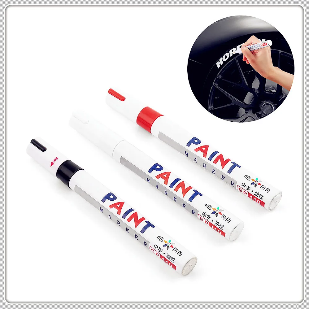 

White black Car Tyre Tire Tread Marker pen for Ford Mad Evos Stealth Start iosis F-450 Verve F150 Crown BF 4-Trac F-250 E-Series