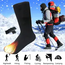 1 пара, дышащие носки унисекс с электрическим подогревом, зимние походные носки для альпинизма, лыжного спорта, теплые плотные теплые носки