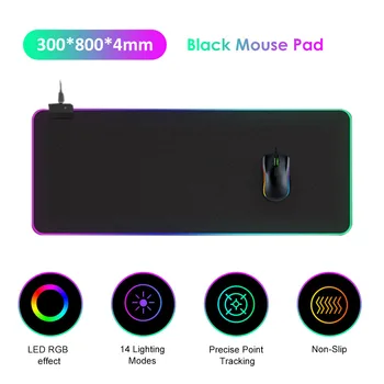 

LEDs RGB Gaming Mouse Pad 14 Lighting Modes Gaming Large Soft Extended Non Slip Mousepad For keyboard Desk Mat Mause